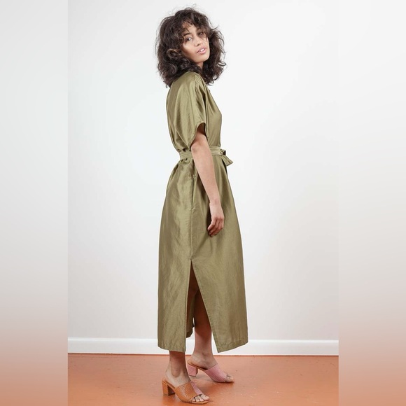 NWOT Gravel And Gold Savio Dress in Grass - Picture 1 of 16